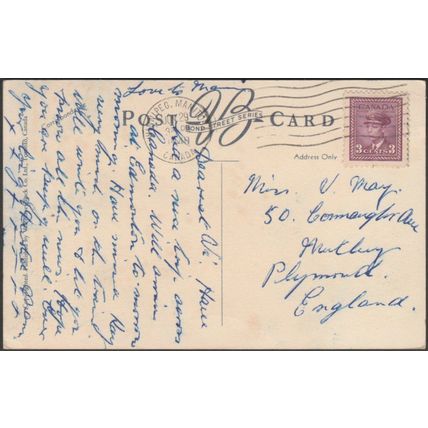 Portage Avenue, E from Garry Street, Winnipeg, 1948 - Valentine-Black Postcard