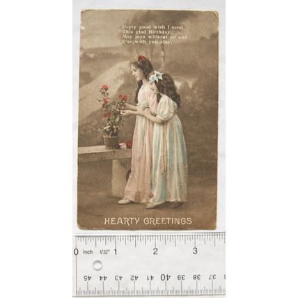 vintage postcard Hearty Greetings - ...This Glad Birthday....
