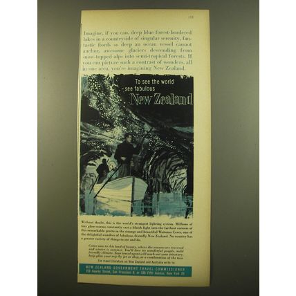 1961 New Zealand Government Travel Commissioner Ad - To see the world