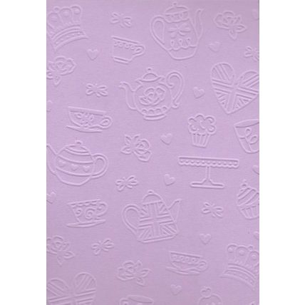 A6 Embossed Card. 10 Sheets. Tea Party. Cardmaking Scrapbooking Crafts