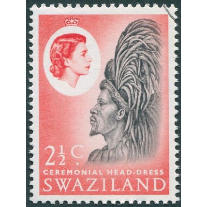 Swaziland 1962 2½c black & vermilion SG93 CTO