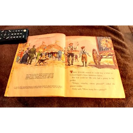 Old Vintage Little Golden Book Walt Disney's Toby Tyler (B) Second Edition 1960