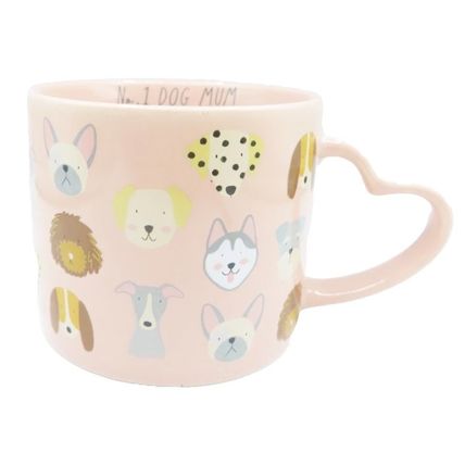 Cartoon Dogs Mug Ceramic Pink Background 8 CM Gift Dishwasher & Microwave Safe