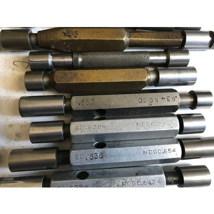 LOT THE PIPE MACHINERY GO NO GO PLUG GAGE .638,.642,.626,.627,.637,.628,.647,ET