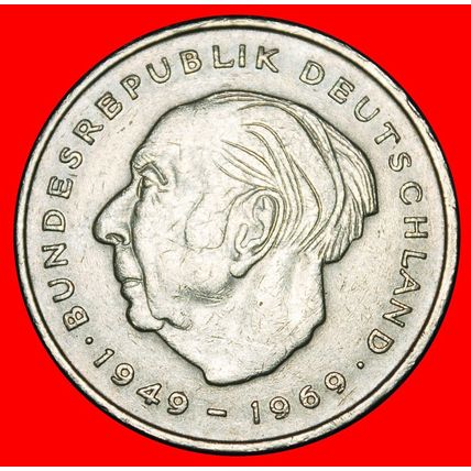 Ⰶ HEUSS (1884-1963):GERMANY★2 MARKS 1973D BAVARIA 1949-1969★LOW START★NO RESERVE
