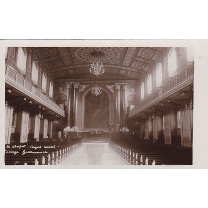 EC727 GREENWICH -THE ROYAL NAVAL COLLEGE. THE CHAPEL. R/P POSTCARD