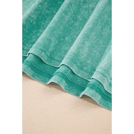 Sea Green Mineral Wash Tank Mini Dress with Pockets