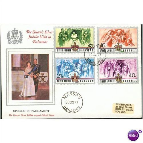 Bahamas FDC 1977 - SG 488-491 - Silver Jubilee Visit Of Queen 1