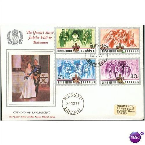 Bahamas FDC 1977 - SG 488-491 - Silver Jubilee Visit Of Queen 1