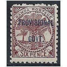 Samoa 1899 SG95 6d Brown-Lake Provisional Government Mounted Mint . . .