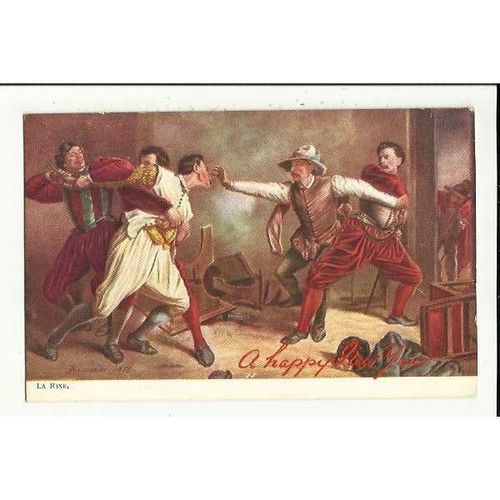 9460 Gallery Pictures LA RIXE (Meissonier) Tuck Oilette Postcard