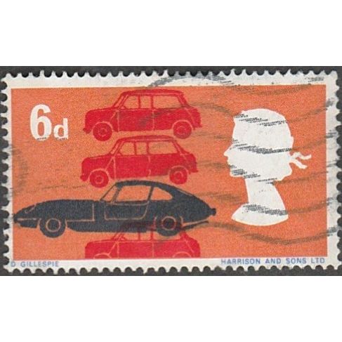 1966 British Technology, 6d, British Motor Cars. Fine Used. Phosphor