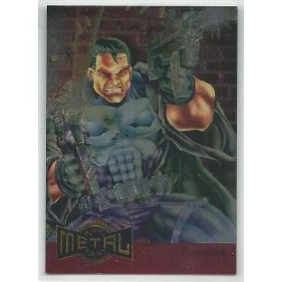 MARVEL METAL RARE ' RED METAL BLASTER ' card # 9 PUNISHER (1995)
