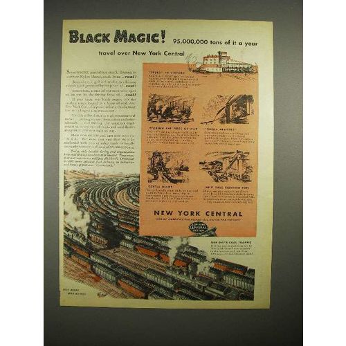 1944 New York Central Train Ad - Black Magic