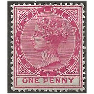 Dominica 1889 SG22a 1d Deep Carmine Mounted Mint ....