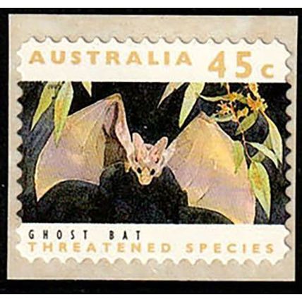 Australia 1992 Animal Threatened Species 45c MNH P&S Stamp. Ghost Bat