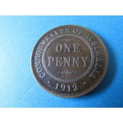 1912H GEORGE V COMMONWEALTH OF AUSTRALIA ONE PENNY FREE POST (ebaa)