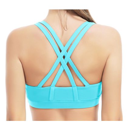 Sports Bra for Women, Criss-Cross Back Padded Strappy Sports Bras Gym