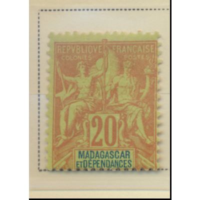 Madagascar Stamp Scott #37, Mint Hinged