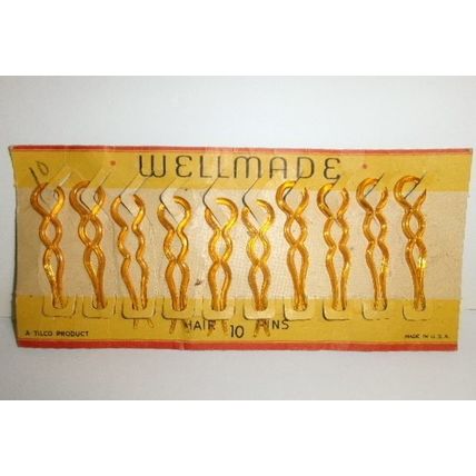 Card of 10 Vintage Wellmade Hair Pins Never Removed From Card