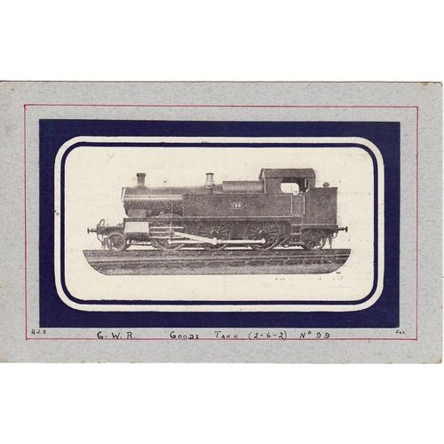 WW1 Railway Postcard GWR Prototype Prairie Tank 99 Great Western 2-6-2T Loco