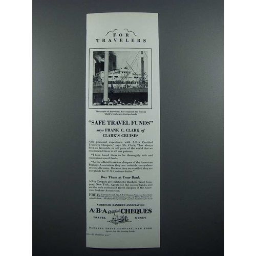1927 ABA Travelers Cheques Ad - For Travelers