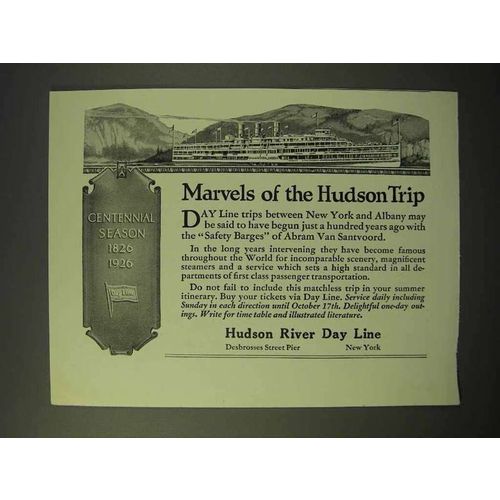 1926 Hudson River Day Line Cruise Ad - Marvels of Trip