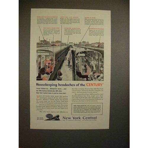 1944 New York Central Train Ad - Housekeeping Headaches
