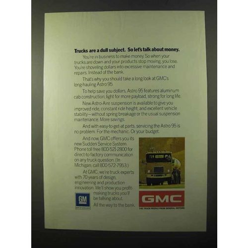 1971 GMC Astro 95 Truck Ad - a Dull Subject