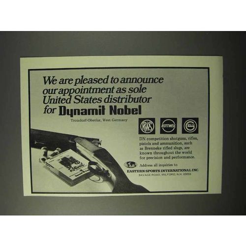 1975 Dynamit Nobel Firearms Ad - Pleased to Announce