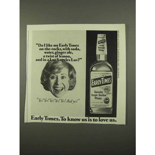 1975 Early Times Bourbon Ad - Los Angeles Luv