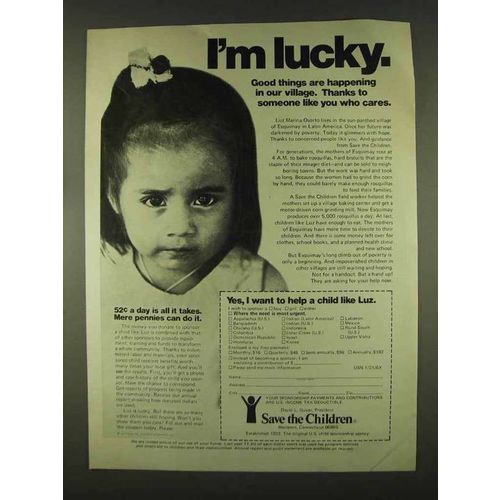 1978 Save the Children Ad - I'm Lucky