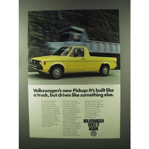 1980 Volkswagen Pickup Ad - Drives Like Something Else