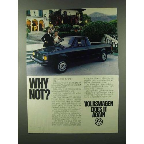 1980 Volkswagen Pickup Truck Ad - Why Not?