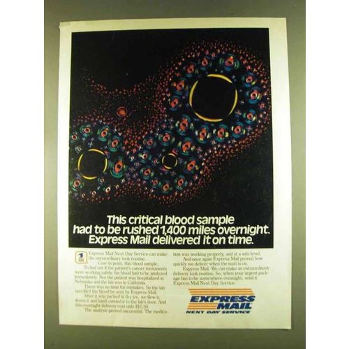 1980 U.S. Postal Service Express Mail Ad - Blood Sample