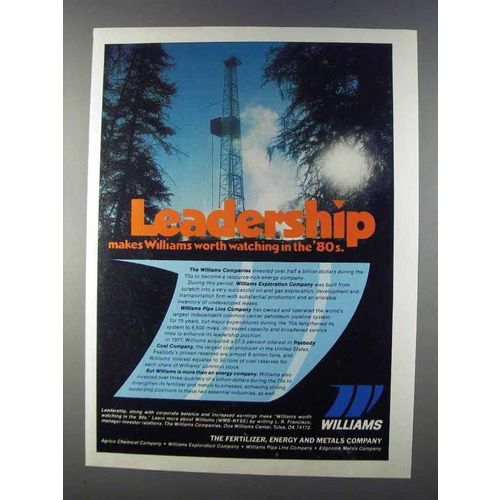 1980 Williams Fertilizer, Energy & Metals Ad - Leadership