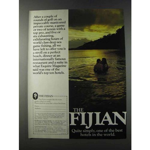 1981 The Fijian Hotel Ad - One of The Best in the World