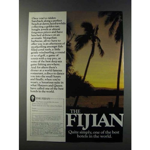 1981 The Fijian Hotel Ad - One of The Best