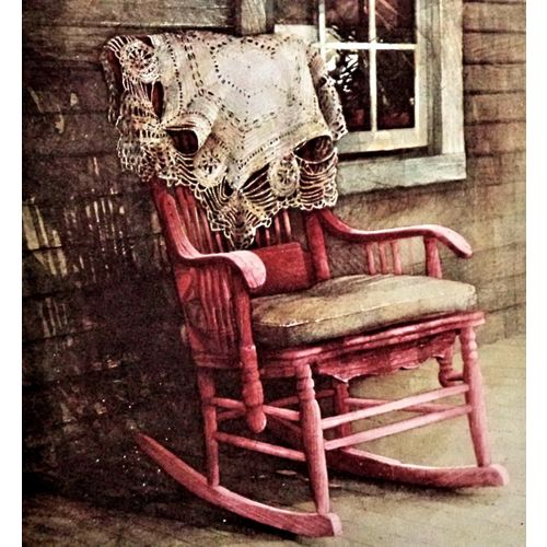Hubert Shuptrine Porch Rocker Original Print Rustic Wooden Porch Farmhouse decor