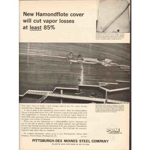 PITTSBURGH-DES MOINES STEEL COMPANY 1962 Hamondflote tank vintage ad