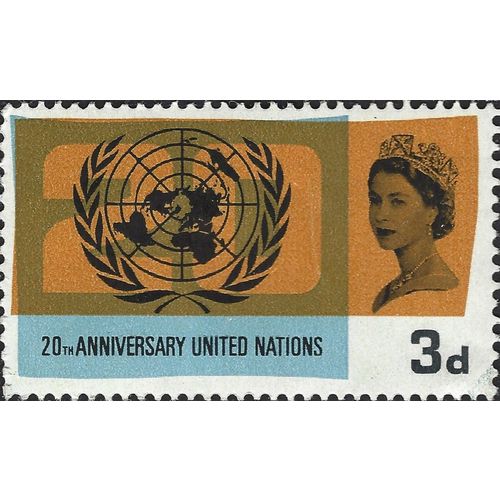 GB, United Nations, 20 years, orange 1965, 3d