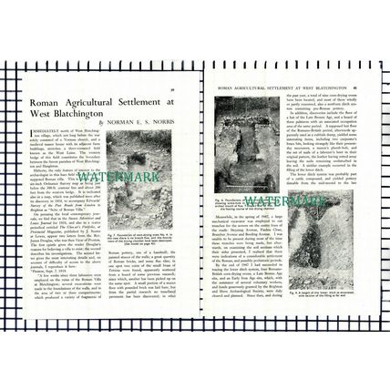(8217) West Blatchington Roman Settlement Norman Norris - 1950 Article