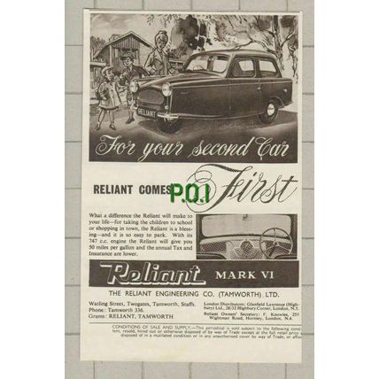 (5235) Reliant Car Advert - 1961 Clip