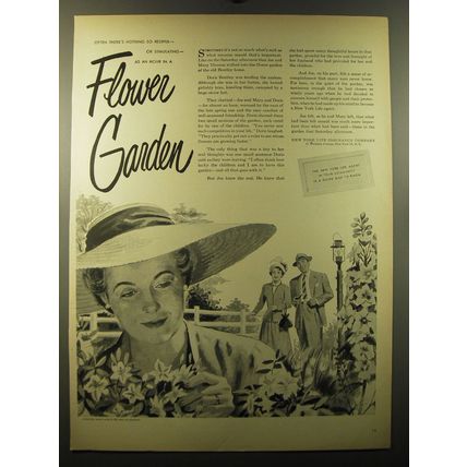 1950 New York Life Insurance Ad - Flower Garden