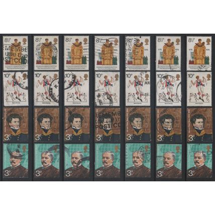 LOT#362r - PEOPLE THEMED GB STAMPS x124 for ARTS & CRAFT PROJECTS, DECOUPAGE etc