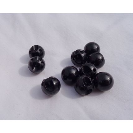 UU10 10 Black Round Pearl Buttons 10mm Resin 3/8 Inch Crafting Sewing