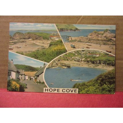 multiview, HOPE COVE, DEVON used postcard by J. Salmon 1982 pm =