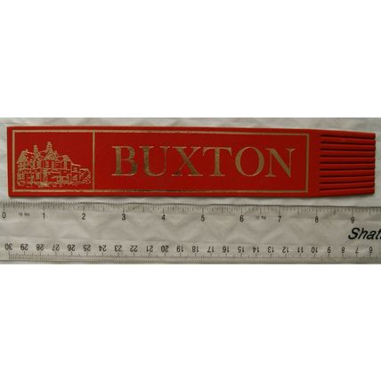 Vintage: red leather bookmark - Buxton