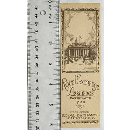 Vintage bookmark - Royal Exchange Assurance - Royal Exchange building London