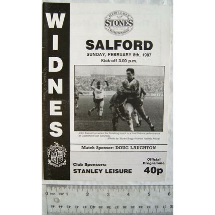 1987 programme Widnes v. Salford